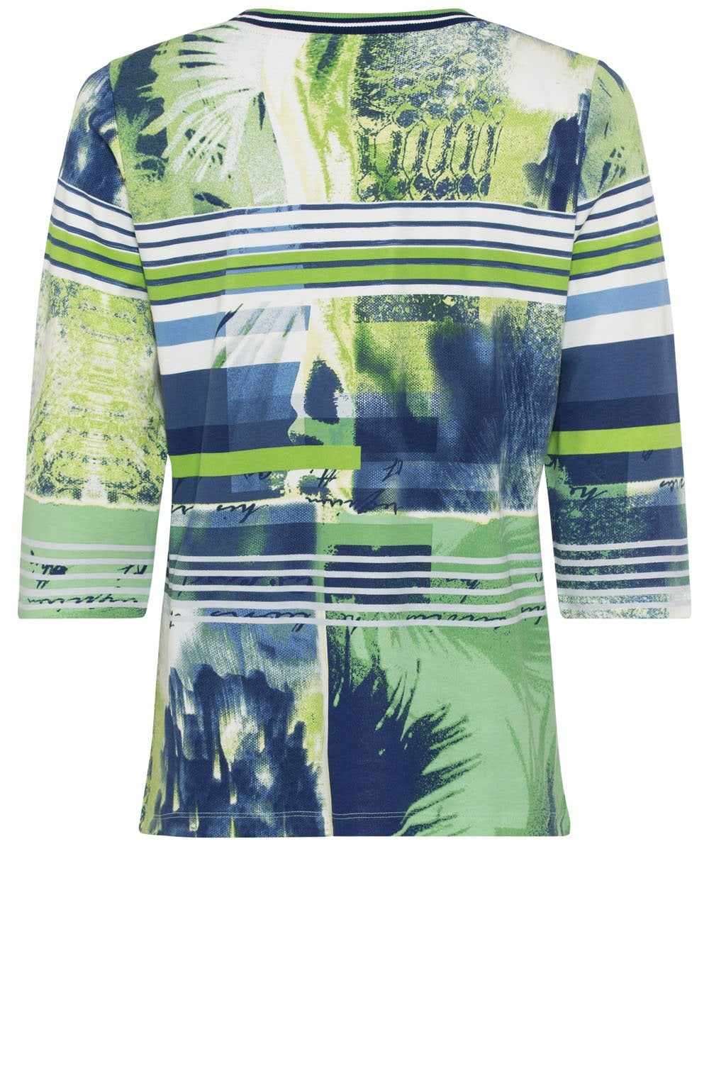 Night Blue and Green Tropical Hannah Top