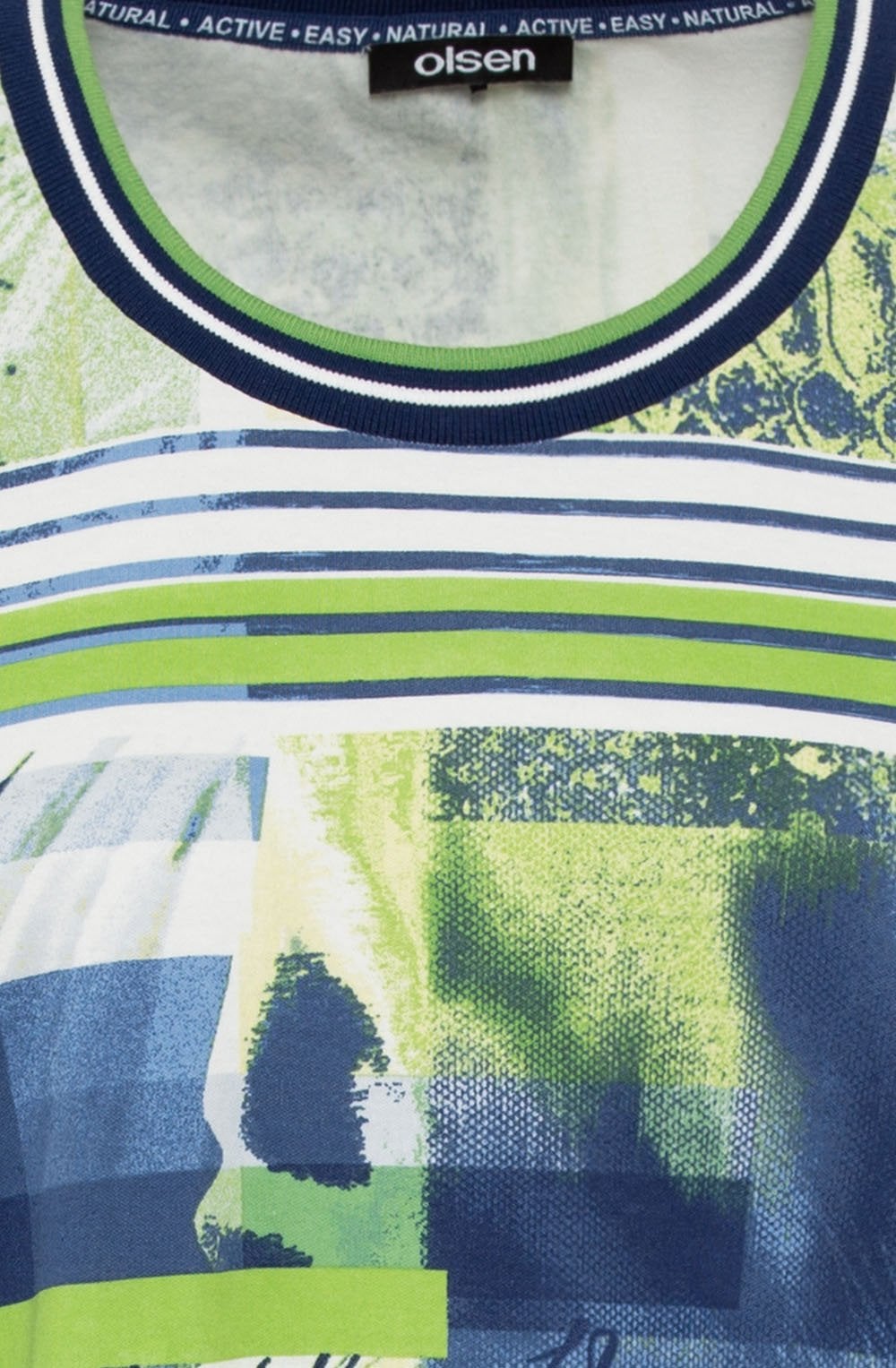 Night Blue and Green Tropical Hannah Top
