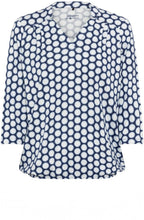 Night Blue Elasticated Hem Clara Top