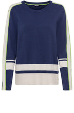 Night Blue Henny Jumper with Statement Stripe