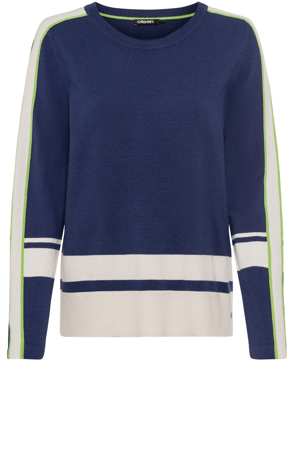 Night Blue Henny Jumper with Statement Stripe