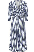 Night Blue Knotted Waist Jersey Dress