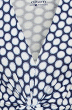 Night Blue Knotted Waist Jersey Dress