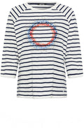 Night Blue Striped Sparkle Print Hannah Top