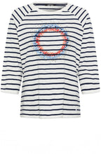 Night Blue Striped Sparkle Print Hannah Top