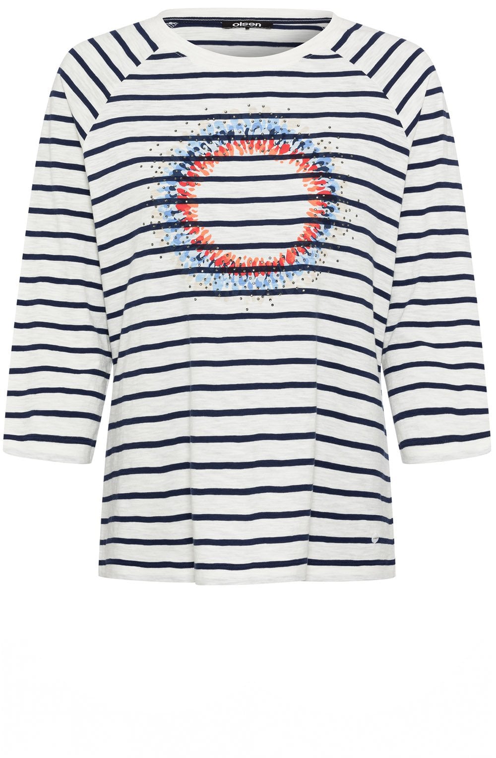 Night Blue Striped Sparkle Print Hannah Top