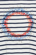 Night Blue Striped Sparkle Print Hannah Top