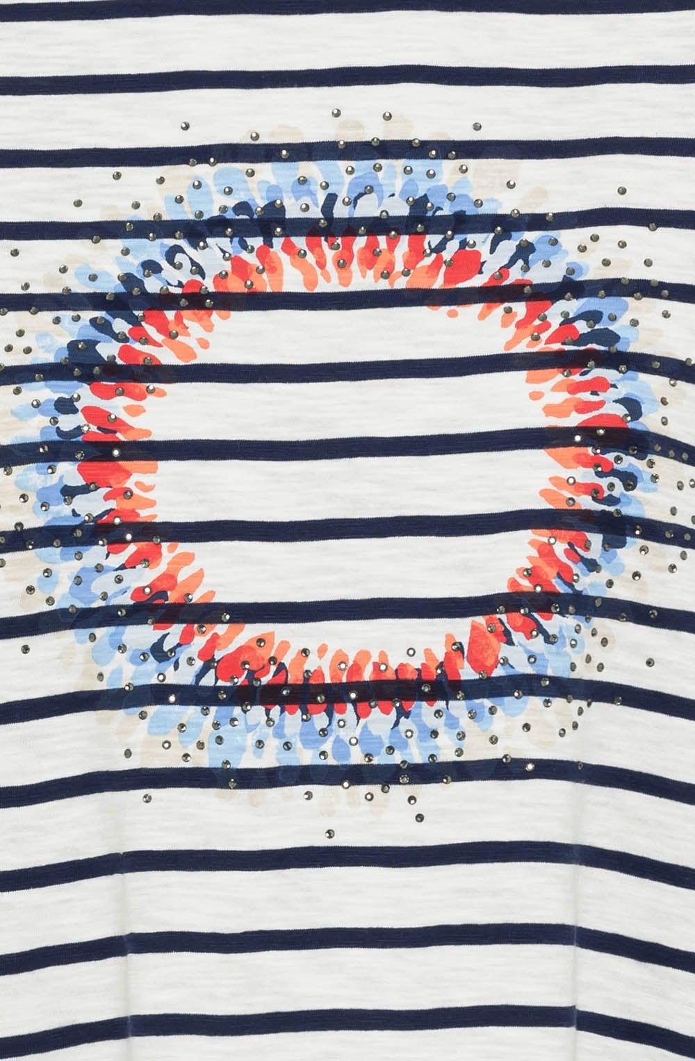 Night Blue Striped Sparkle Print Hannah Top