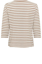 Nougat Striped Hannah V Neck Top