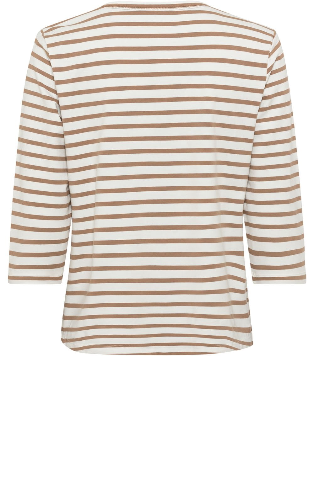 Nougat Striped Hannah V Neck Top