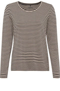 Nude and Charcoal Grey Striped Top