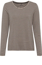 Nude and Charcoal Grey Striped Top