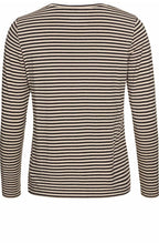 Nude and Charcoal Grey Striped Top