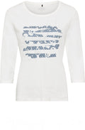 Off White Abstract Floral Sleeve Top