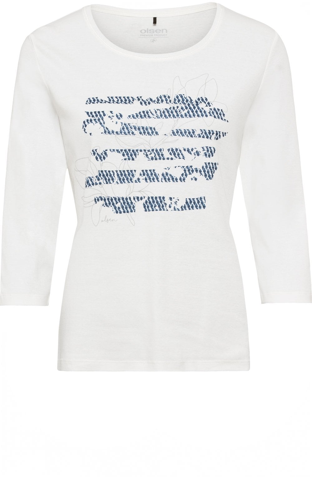 Off White Abstract Floral Sleeve Top