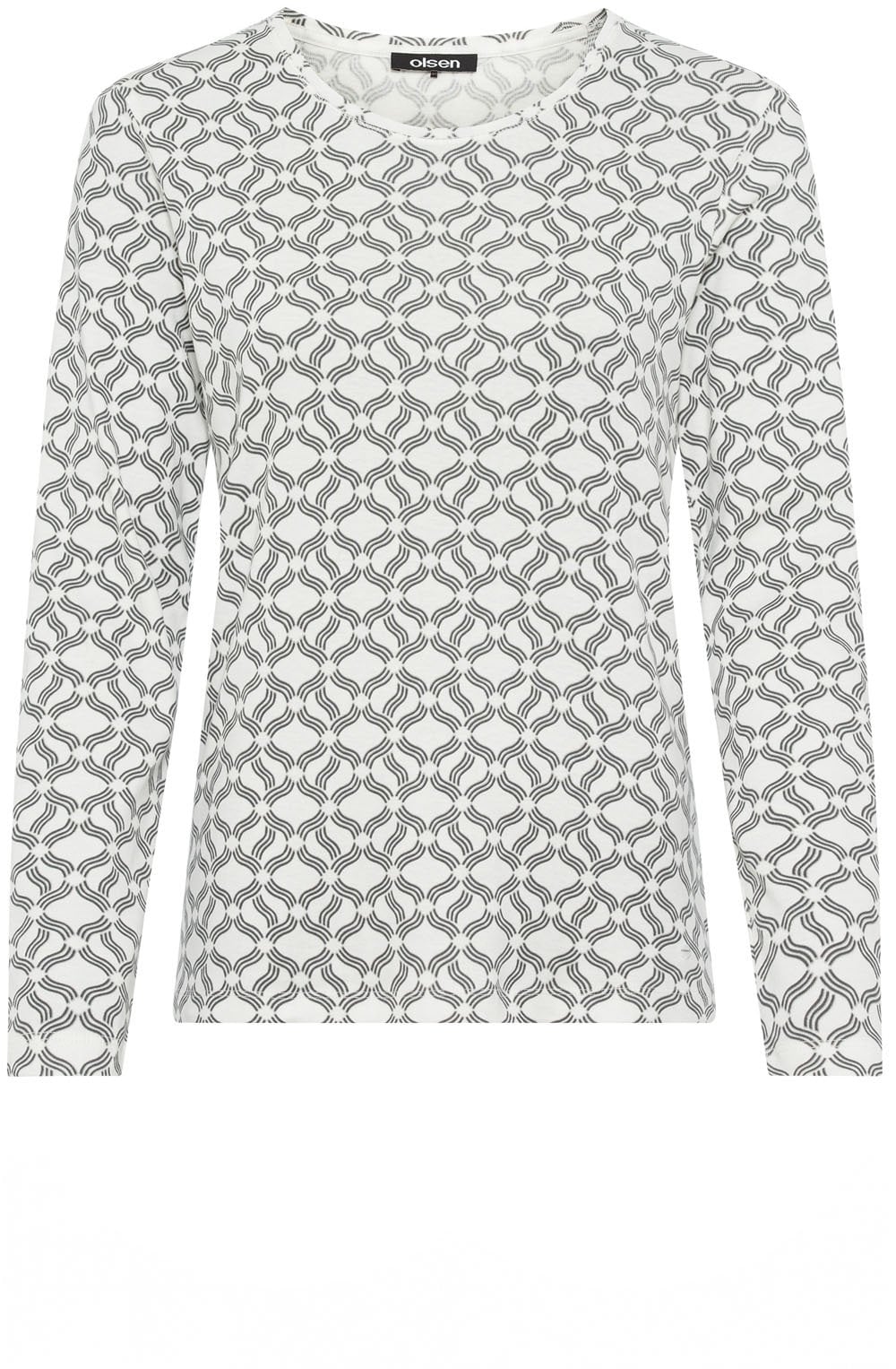 Off White and Grey Graphic Print Edda Top