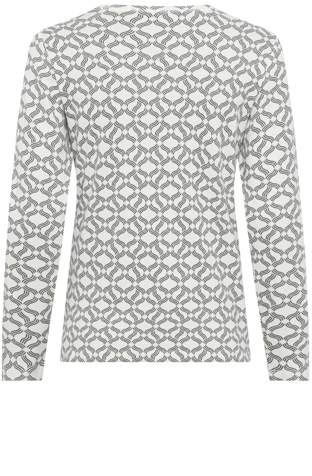 Off White and Grey Graphic Print Edda Top