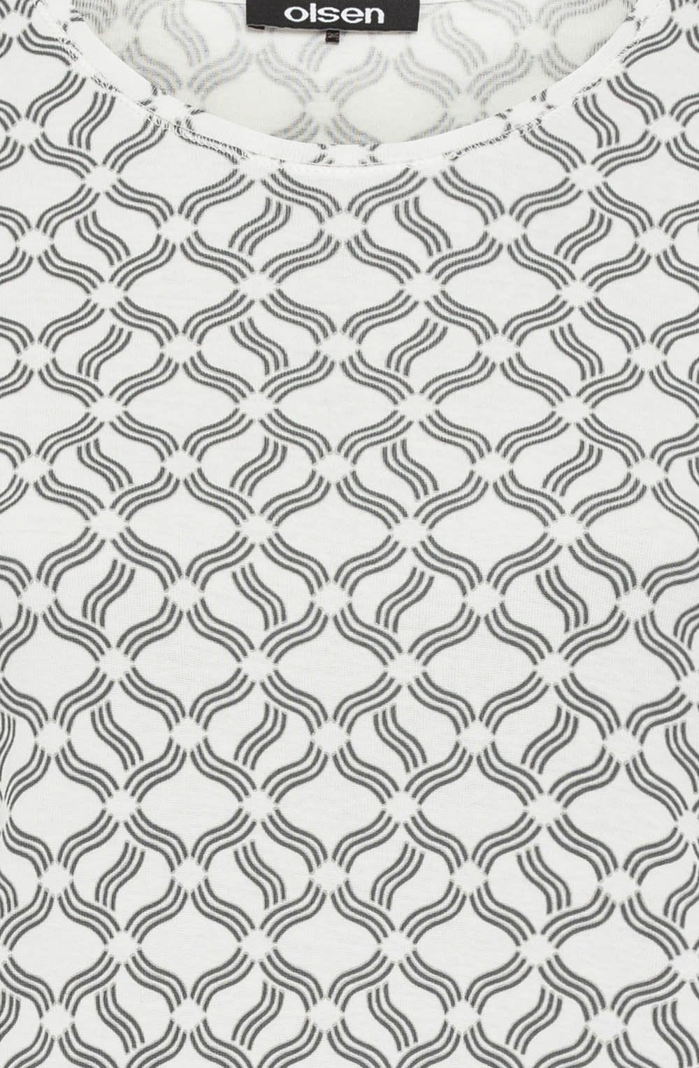 Off White and Grey Graphic Print Edda Top
