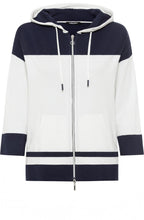 Off White and Ink Blue Cora Hooded Cardigan