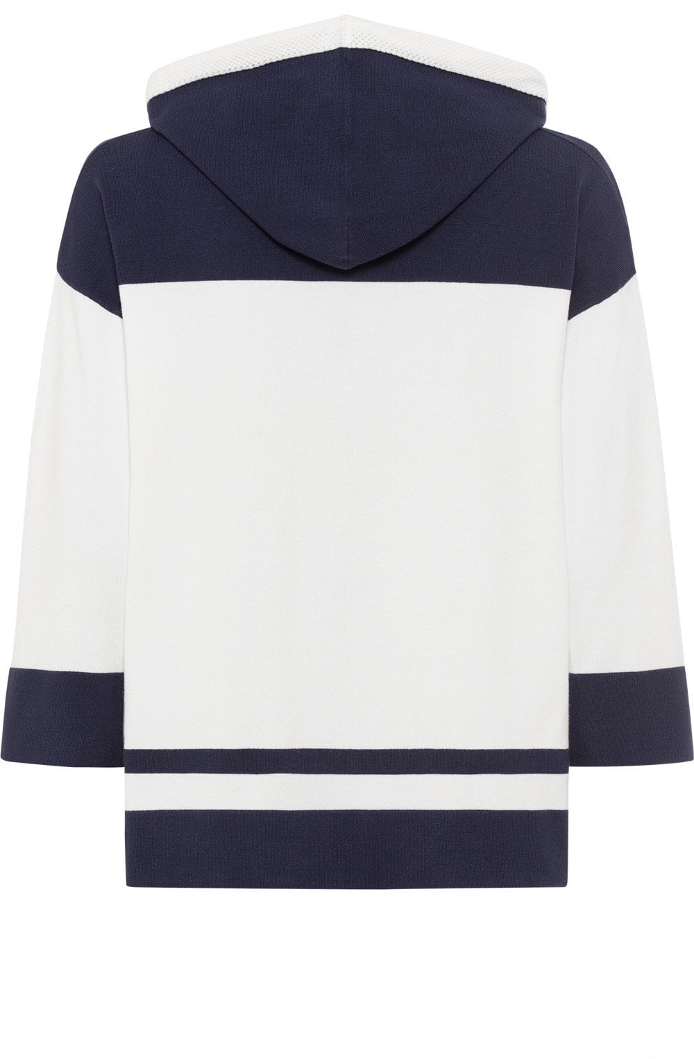 Off White and Ink Blue Cora Hooded Cardigan