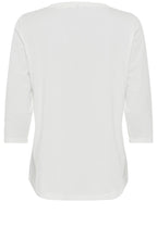 Off White and Light Teal Placement Print Hannah Top