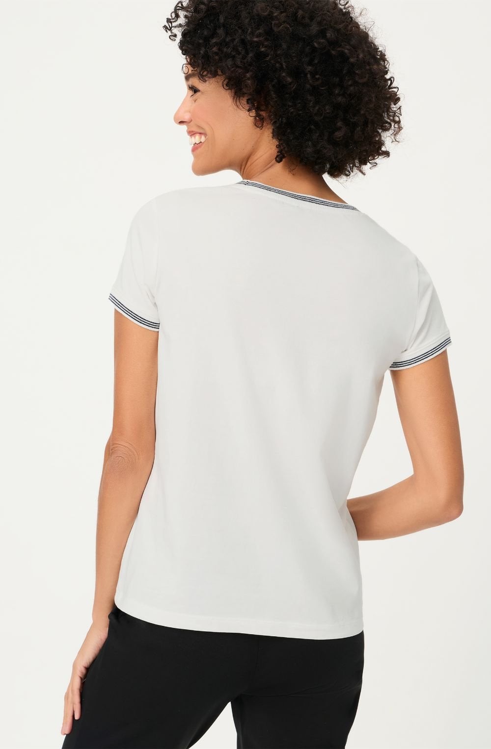 Off White and Silver Black Shimmer Spots Hannah T Shirt