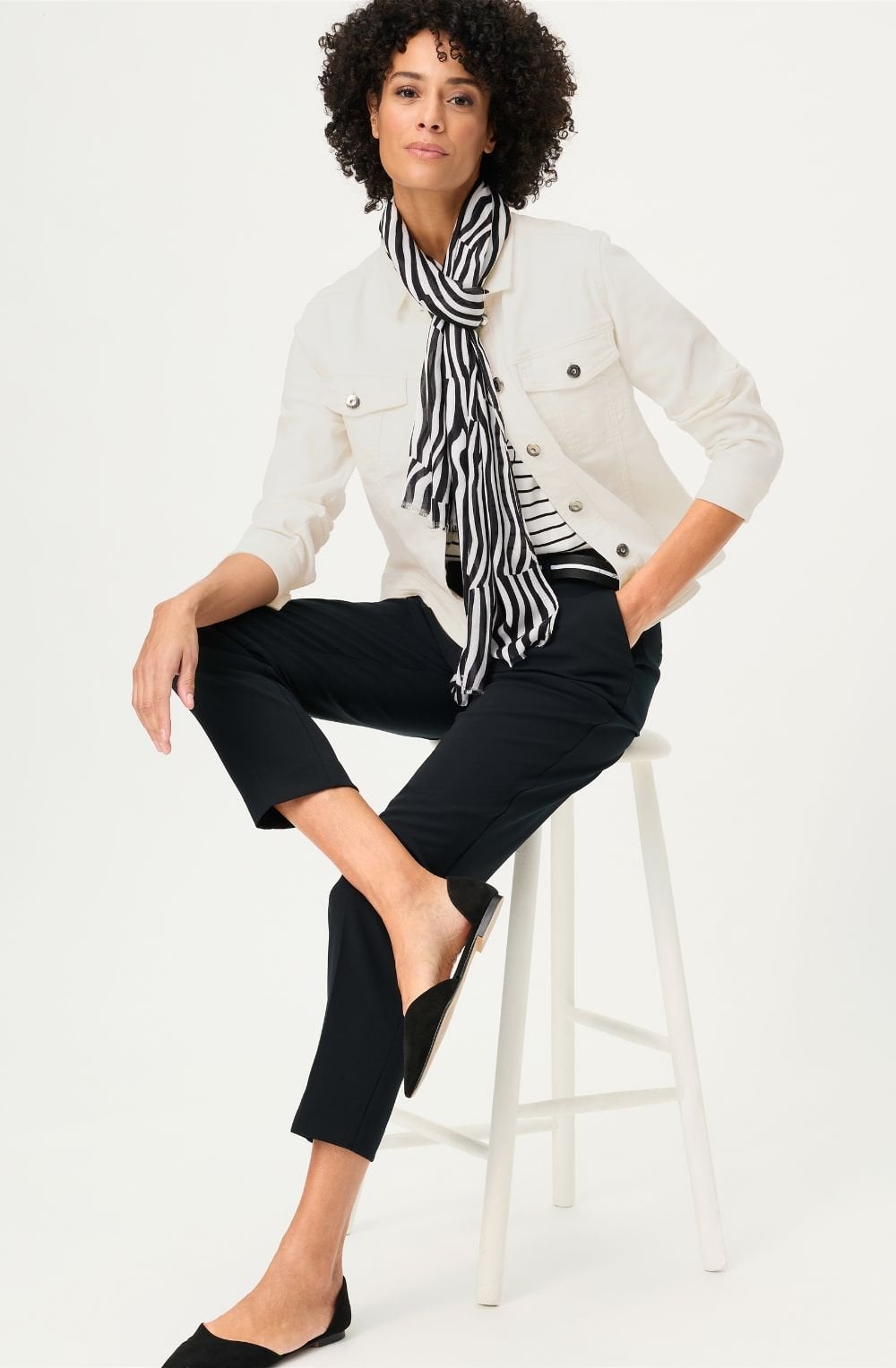 Off White Denim Silver Details Jacket