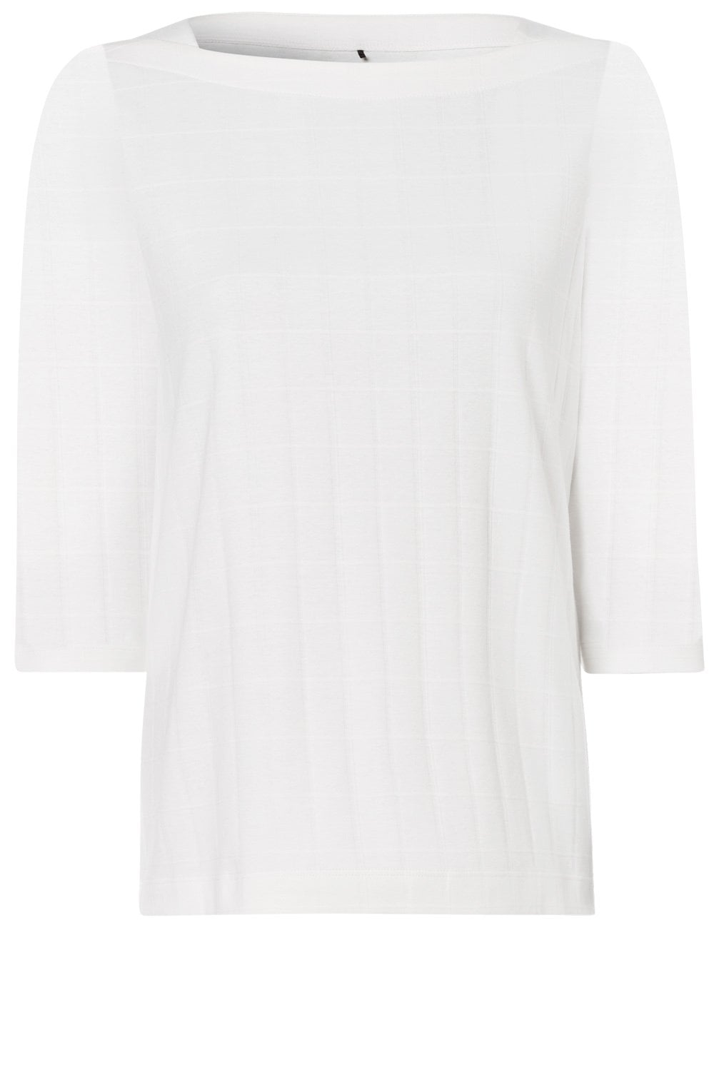 Off White Embossed Check Top