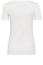 Off White Fine Ribbed Edda T Shirt