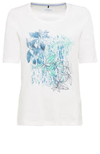 Off White Leaves and Snake Print T Shirt
