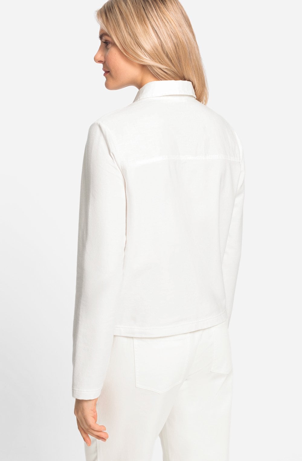 Off White Linen and Cotton Blend Jacket