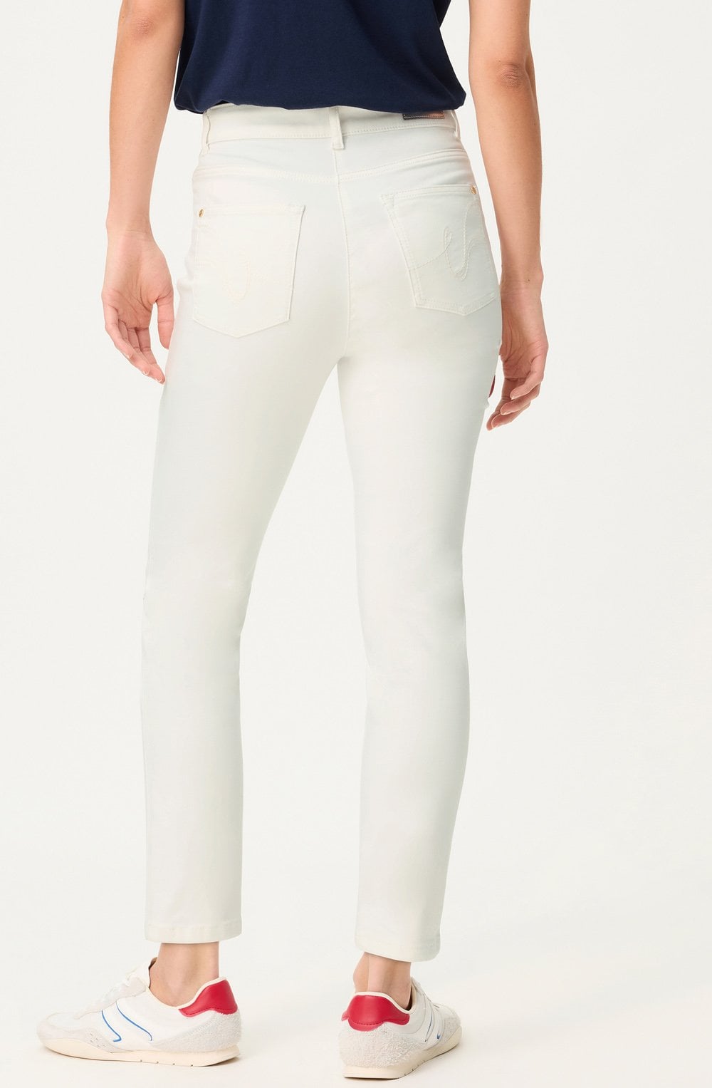 Off White Mona Cropped Slim Jeans