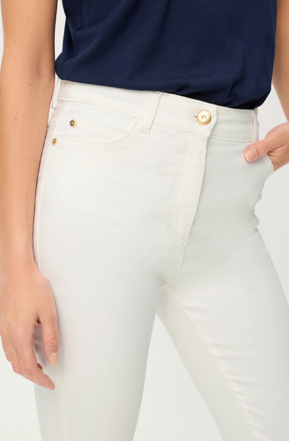 Off White Mona Cropped Slim Jeans