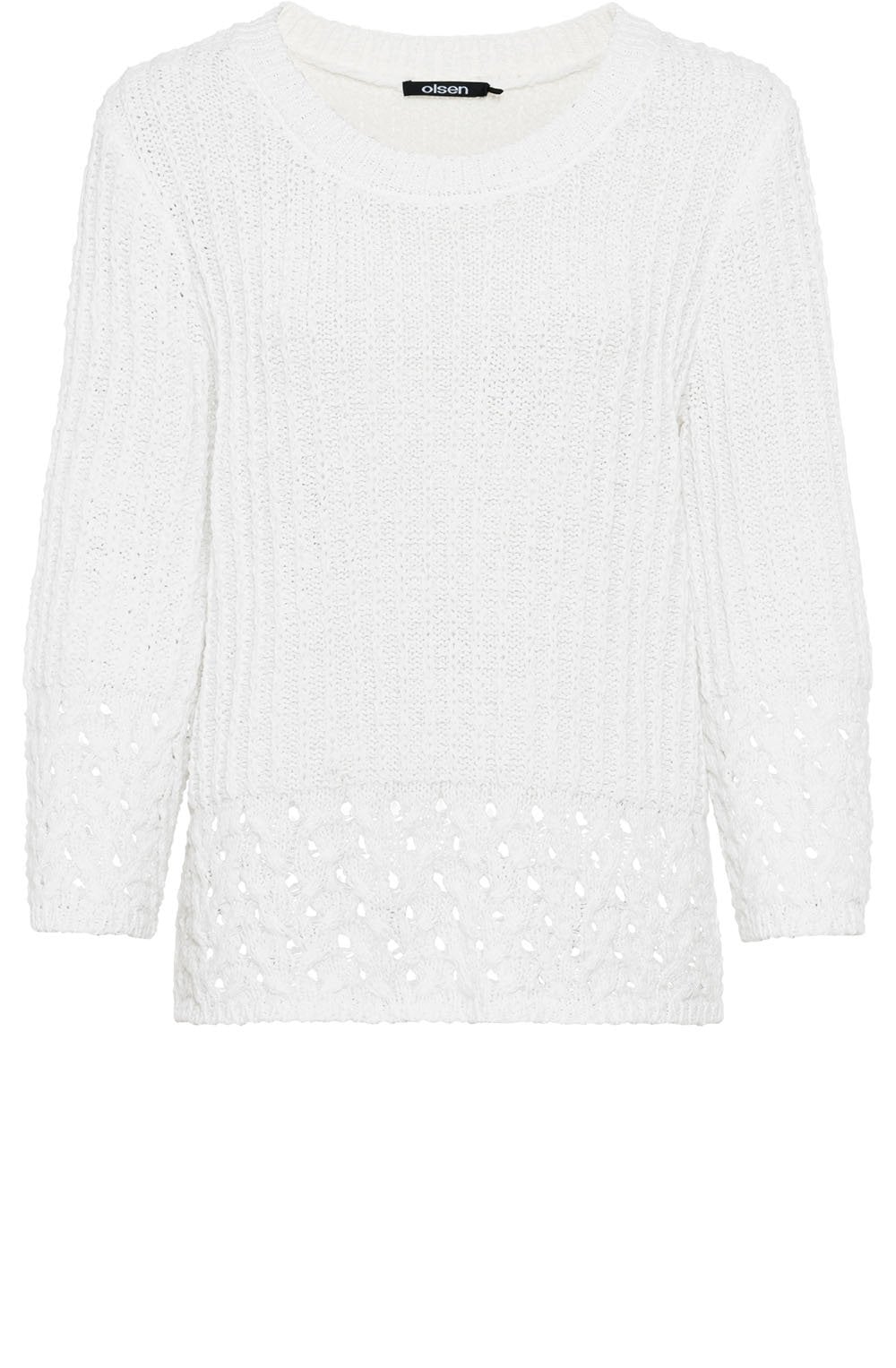 Off White Open Knit Pullover