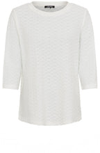 Off White Textured Jersey Round Neck Hannah Top