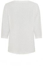 Off White Textured Jersey Round Neck Hannah Top