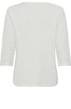 Off White Textured Jersey V Neck Hannah Top