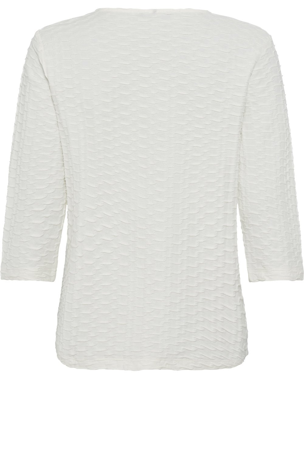 Off White Textured Jersey V Neck Hannah Top