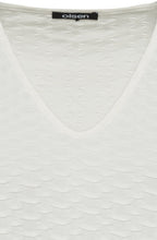 Off White Textured Jersey V Neck Hannah Top