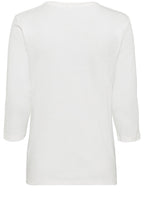 Off White Top with Navy Flower Motif
