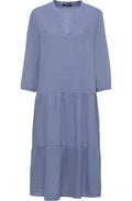 Pacific Blue Tiered Linen Dress