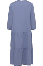Pacific Blue Tiered Linen Dress