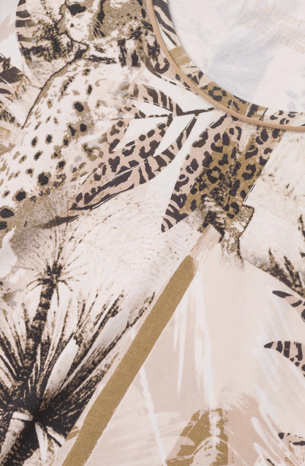 Palm & Leopard Design Top
