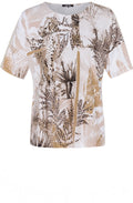 Palm & Leopard Design Top