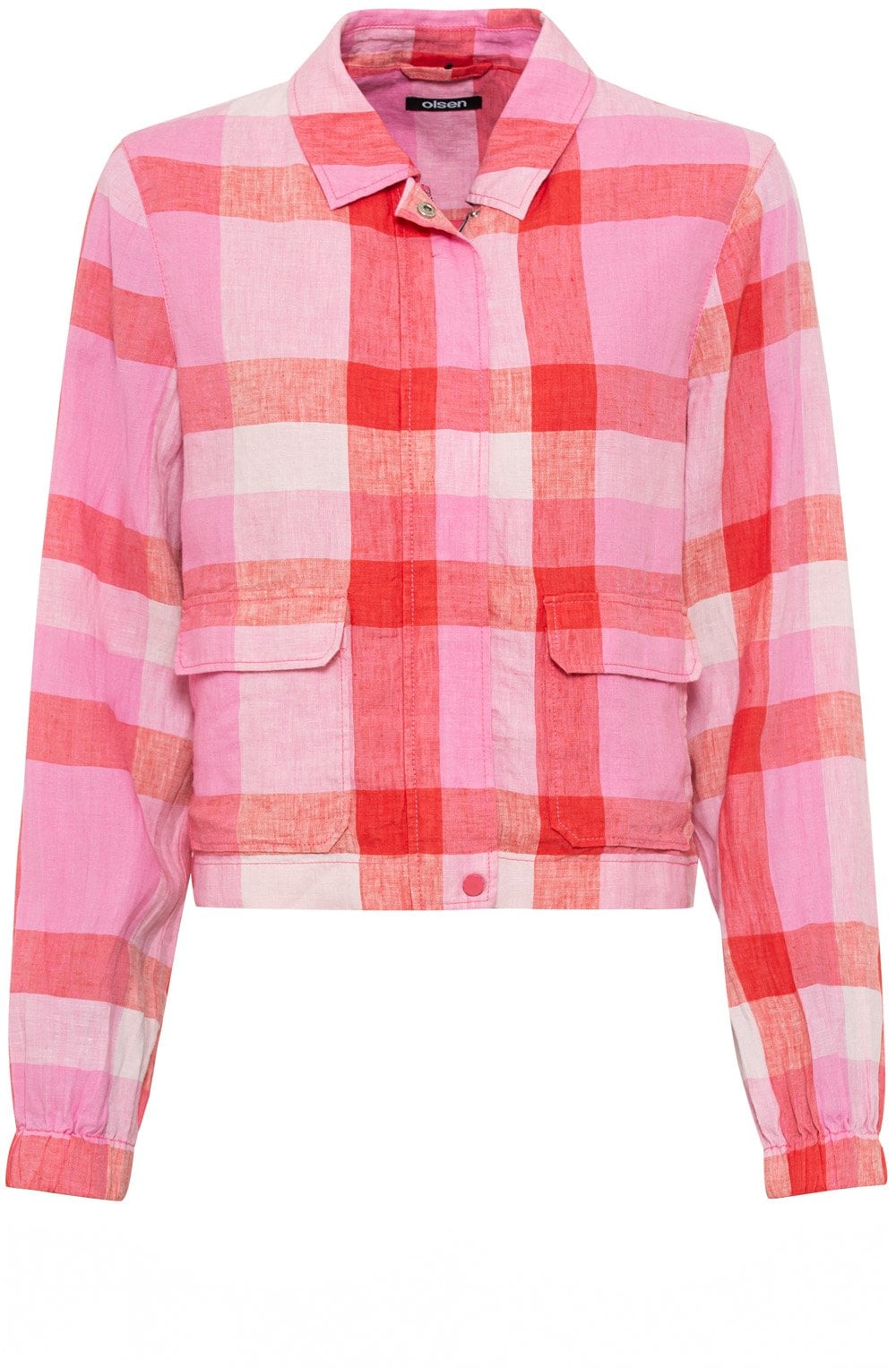 Paradise Pink Checked Linen Jacket