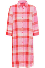 Paradise Pink Checked Linen Shirt Dress