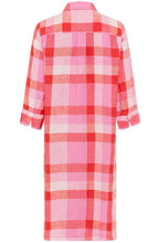 Paradise Pink Checked Linen Shirt Dress