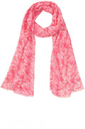 Paradise Pink Leaf Print Scarf