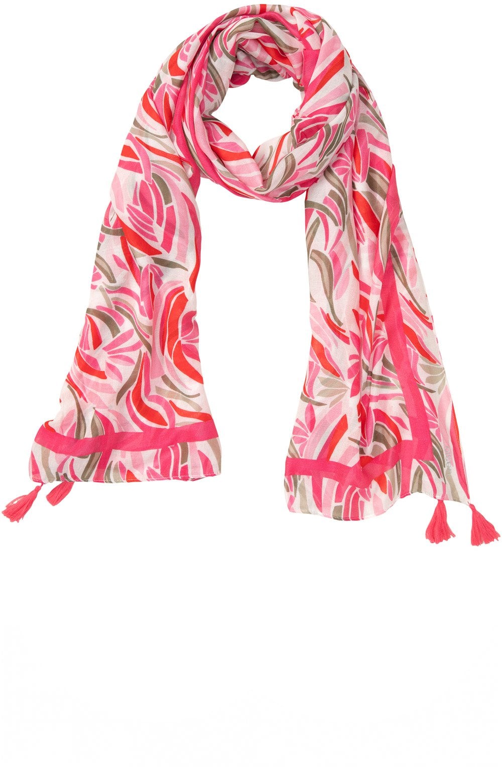 Paradise Pink Pure Vibrance Tasselled Scarf
