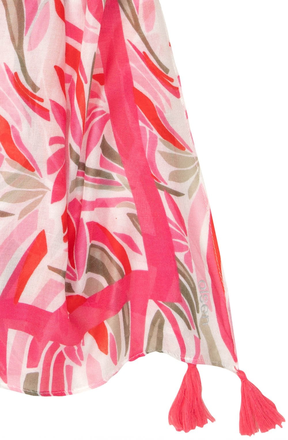 Paradise Pink Pure Vibrance Tasselled Scarf